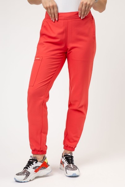 Spodnie medyczne damskie Cherokee Ultra jogger koralowe-1