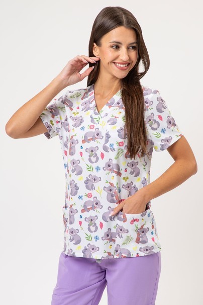 Bluza medyczna damska Sunrise Uniforms Prints Koala Cuddles-1