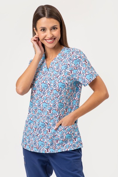 Bluza medyczna damska Sunrise Uniforms Prints Fix My Smile-1