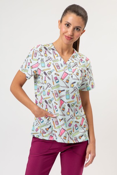 Bluza medyczna damska Sunrise Uniforms Prints Beauty Boost-1