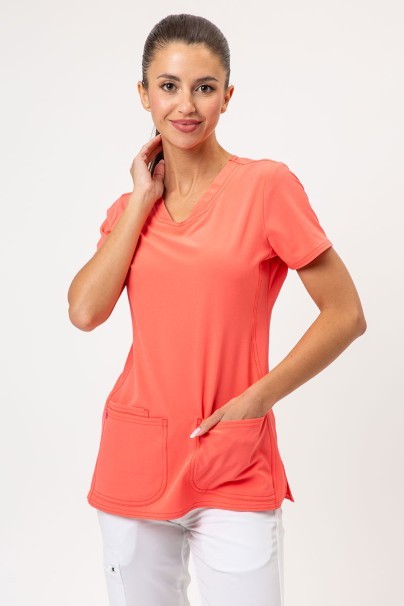 Bluza medyczna damska Heartsoul Break on Through V-neck koralowa-1