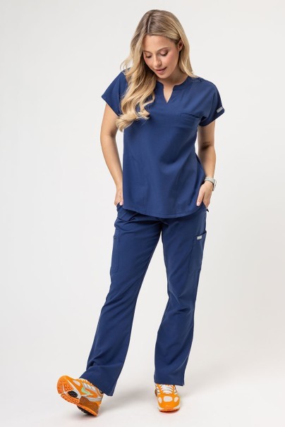 Komplet medyczny damski Maevn Momentum (bluza Dolman, spodnie Flare Leg) ciemny granat-1