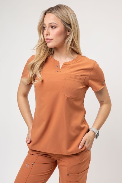 Bluza medyczna damska Dickies EDS NXT Round Neck imbirowa-1