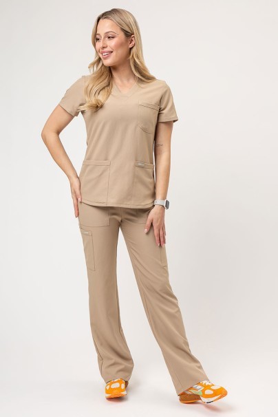 Komplet medyczny damski Cherokee Ultra (bluza 3-pocket, spodnie Cargo) beżowy-1