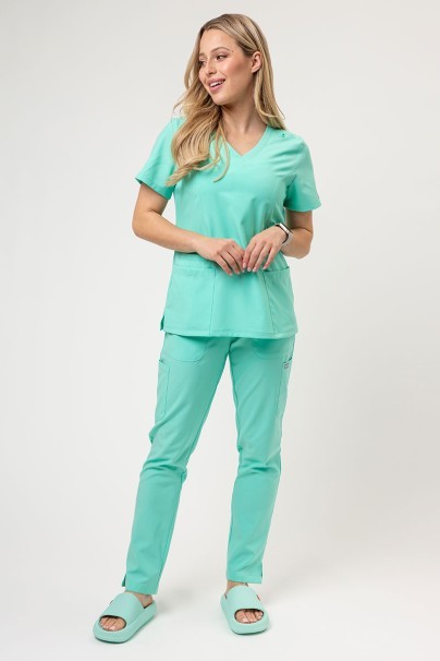 Komplet medyczny damski Maevn Momentum (bluza Double V-neck, spodnie 6-pocket) miętowy-1