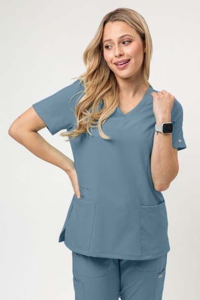 Bluza medyczna damska Maevn Momentum Double V-neck pastelowy błękit