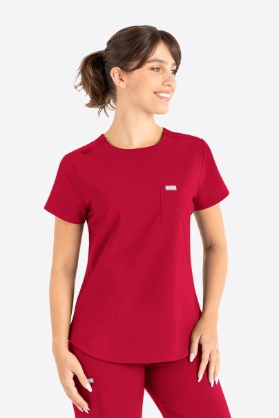 Bluza medyczna damska Maevn Momentum Round Neck czerwona
