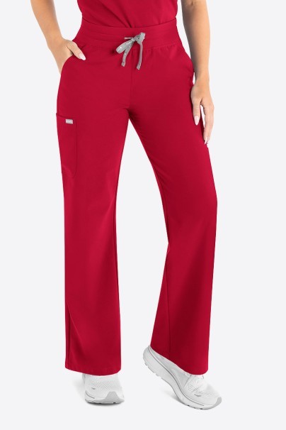 Spodnie medyczne damskie Maevn Momentum Wide Leg czerwone