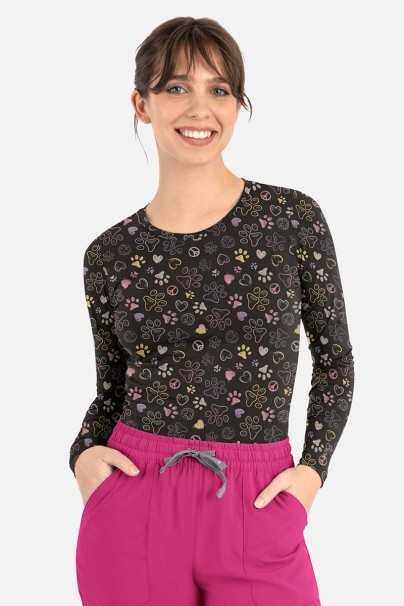 Koszulka damska z długim rękawem Maevn Bestee Peace Love Paws-1