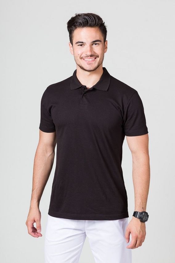 Koszulka męska Malfini Single Jersey polo czarna-1