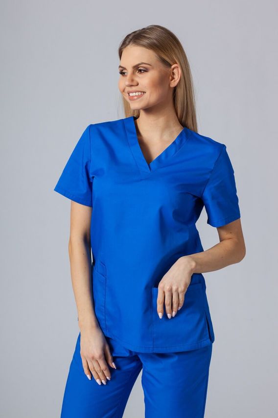 Bluza medyczna damska Sunrise Uniforms Basic Light królewski granat-1