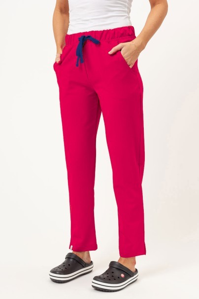 Spodnie medyczne damskie Sunrise Uniforms Premium Pride malinowe-1