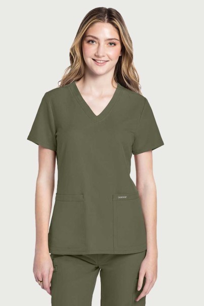 Bluza medyczna damska Cherokee Ultra V-neck Top oliwkowa-1