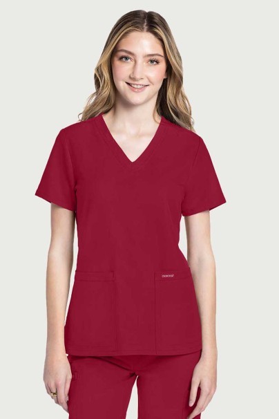 Bluza medyczna damska Cherokee Ultra V-neck Top czerwona-1