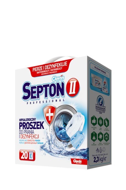 Clovin II Septon - dezynfekujący, biobójczy, bezfosforanowy proszek do prania 2,3 kg-1
