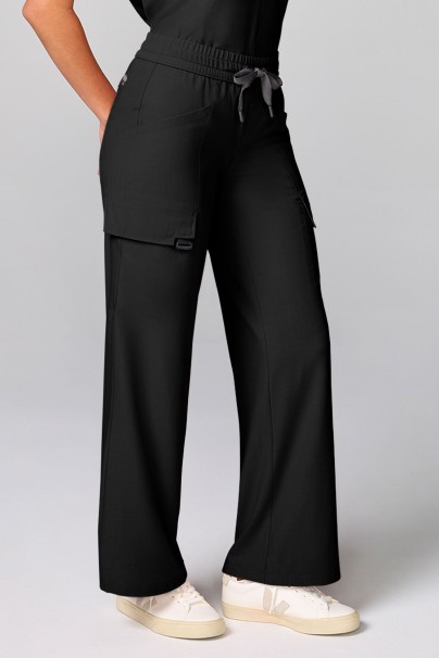 Spodnie medyczne damskie Healing Hands Wide Leg Petite czarne