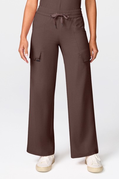 Spodnie medyczne damskie Healing Hands Quest Wide Leg Petite brązowe