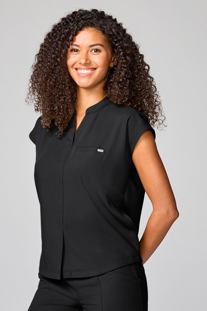 Bluza medyczna damska Healing Hands Mandarin Collar czarna