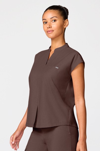 Bluza medyczna damska Healing Hands Quest Mandarin Collar brązowa