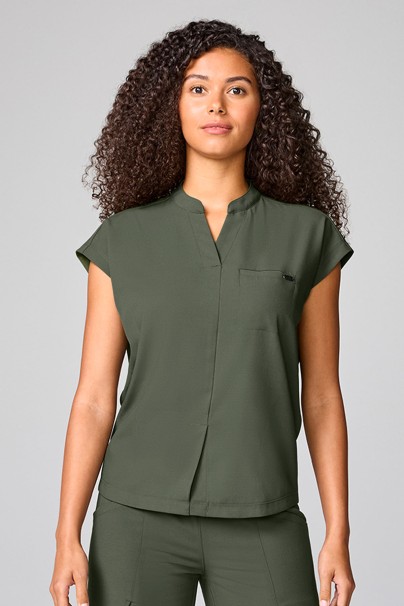 Bluza medyczna damska Healing Hands Mandarin Collar oliwkowa