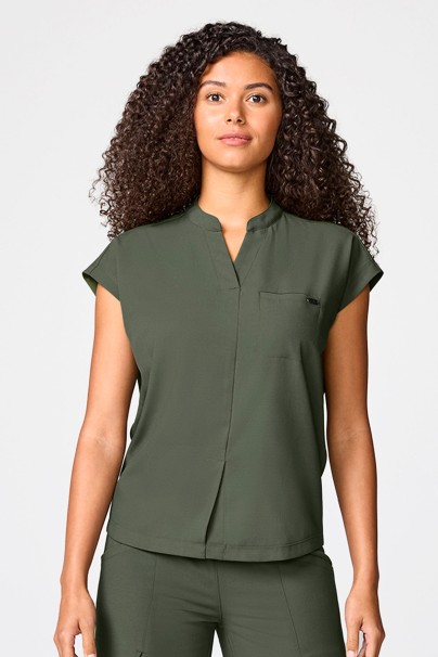 Bluza medyczna damska Healing Hands Quest Mandarin Collar oliwkowa