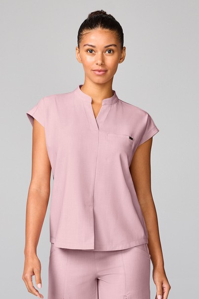 Bluza medyczna damska Healing Hands Mandarin Collar perłowy róż