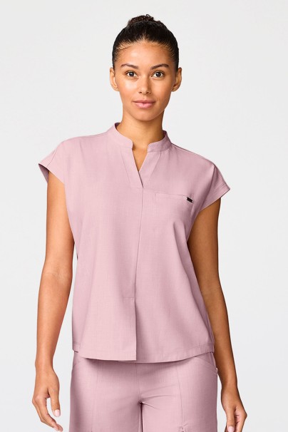 Bluza medyczna damska Healing Hands Quest Mandarin Collar perłowy róż