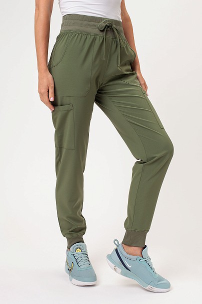 Spodnie medyczne damskie Dickies EDS Essentials Mid Rise jogger oliwkowe