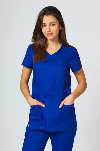 Bluza medyczna damska Sunrise Uniforms Fit (elastic) granatowa-1