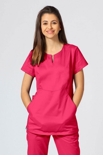 Bluza medyczna damska Sunrise Uniforms Active Kangaroo malinowa-1