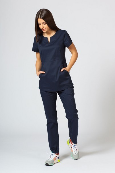 Komplet medyczny damski Sunrise Uniforms Active (bluza Kangaroo, spodnie Loose) ciemny granat-1