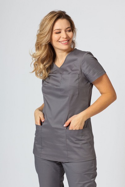 Bluza medyczna damska Sunrise Uniforms Active Fit szara-1