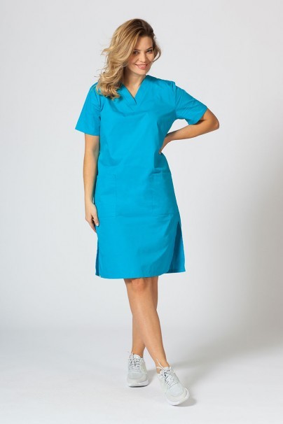 Sukienka medyczna damska prosta Sunrise Uniforms turkusowa-1