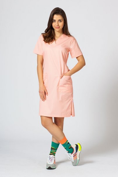 Sukienka medyczna damska prosta Sunrise Uniforms łososiowa-1