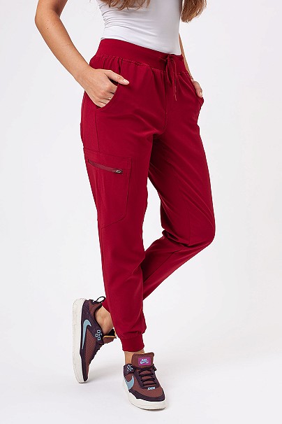 Spodnie medyczne damskie Sunrise Move Go burgundowe