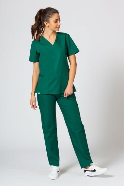 Komplet medyczny Sunrise Uniforms butelkowa zieleń (z bluzą taliowaną)-1