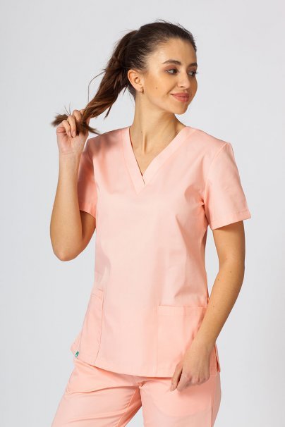 Bluza medyczna damska Sunrise Uniforms łososiowa taliowana-1