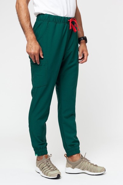 Spodnie medyczne męskie Sunrise Uniforms Premium Select jogger butelkowa zieleń-1