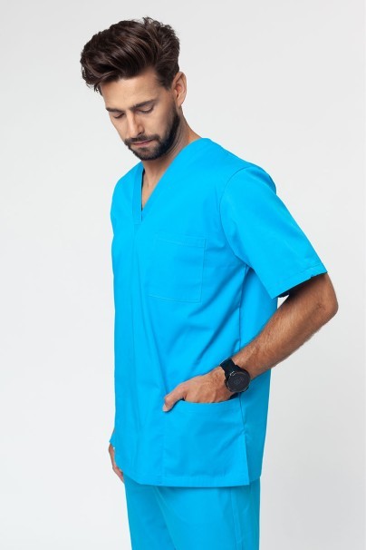 Bluza medyczna męska Sunrise Uniforms Basic Standard turkusowa-1