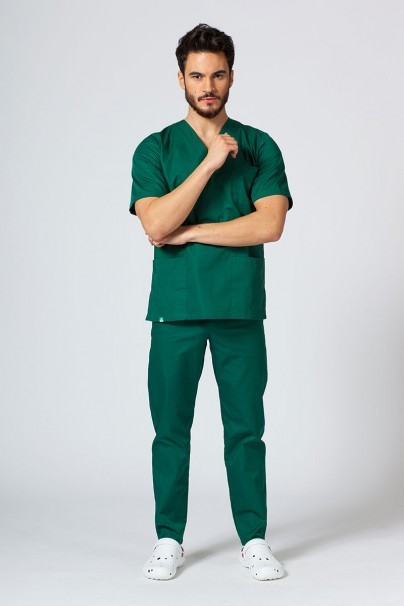 Komplet medyczny męski Sunrise Uniforms Basic Classic (bluza Standard, spodnie Regular) butelkowa zieleń-1