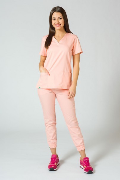 Komplet medyczny damski Sunrise Uniforms Basic Jogger (bluza Light, spodnie Easy) łososiowy-1