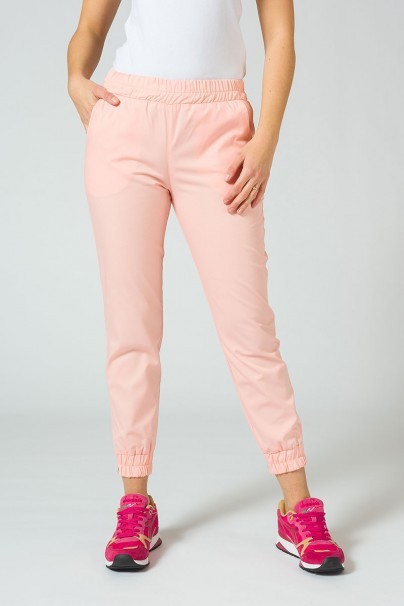 Spodnie medyczne damskie Sunrise Uniforms Easy jogger łososiowe-1