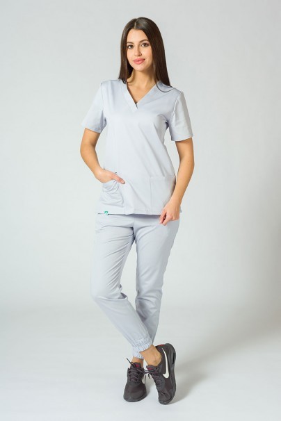 Komplet medyczny damski Sunrise Uniforms Basic Jogger (bluza Light, spodnie Easy) popielaty-1