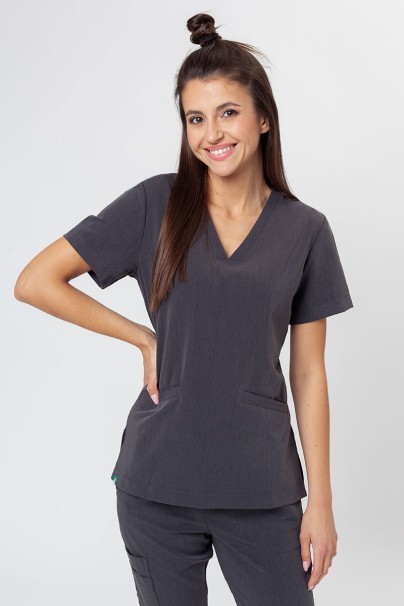 Bluza medyczna damska Sunrise Uniforms Premium Joy szary melanż-1