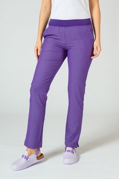Spodnie damskie Adar Uniforms Leg Yoga fioletowe-1