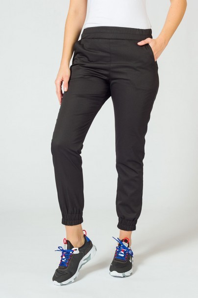 Spodnie medyczne damskie Sunrise Uniforms Easy jogger czarne-1