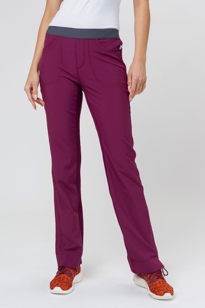 Spodnie medyczne damskie Cherokee Infinity Slim Pull-on wiśniowe-1