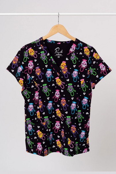 Kolorowa bluza damska Maevn Prints neonowe czachy-1