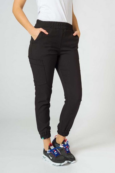 Spodnie medyczne damskie Sunrise Uniforms Premium Chill jogger czarne-1