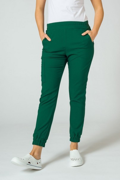 Spodnie medyczne damskie Sunrise Uniforms Premium Chill jogger butelkowa zieleń-1